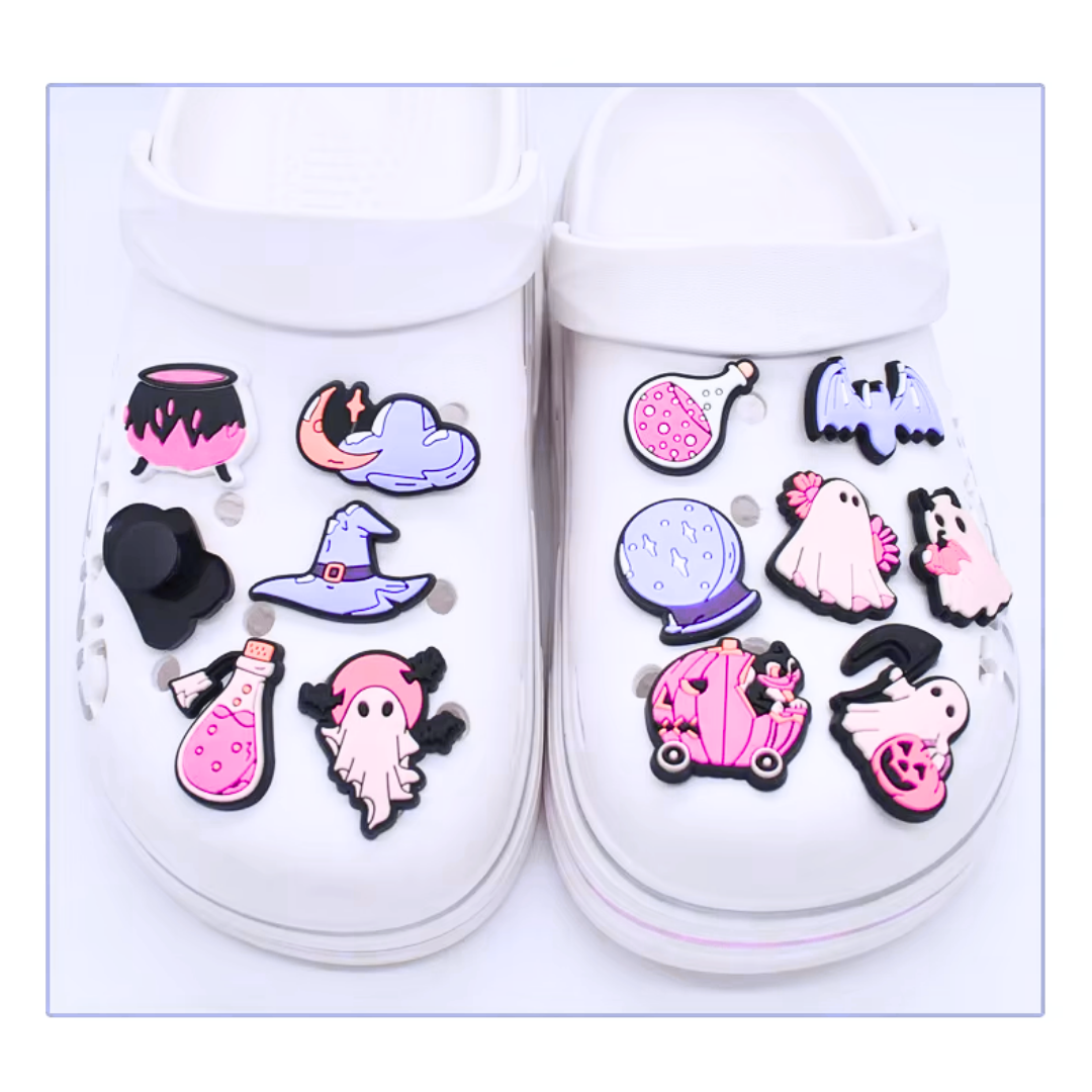 Alphabet Letter Shoe Charms Black & White