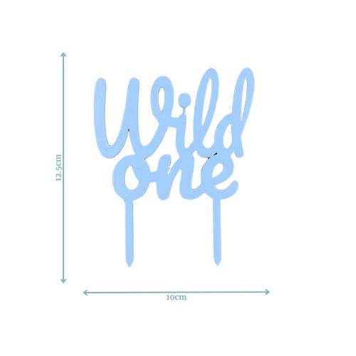 A playful blue topper with "Wild One" text, perfect for adding a fun touch to birthday celebrations.