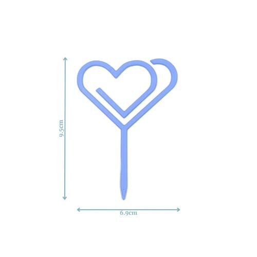 Blue heart-shaped photo holder with a sleek design, perfect for adding a personal touch to celebrations and special moments.