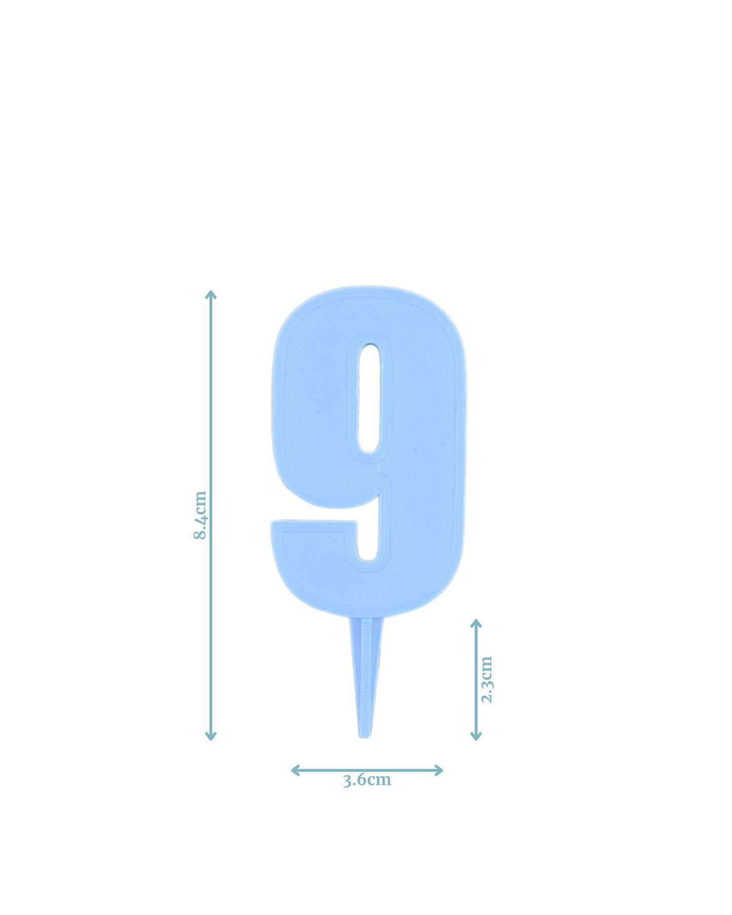 Number 9 Cake Topper (Custom Colour)