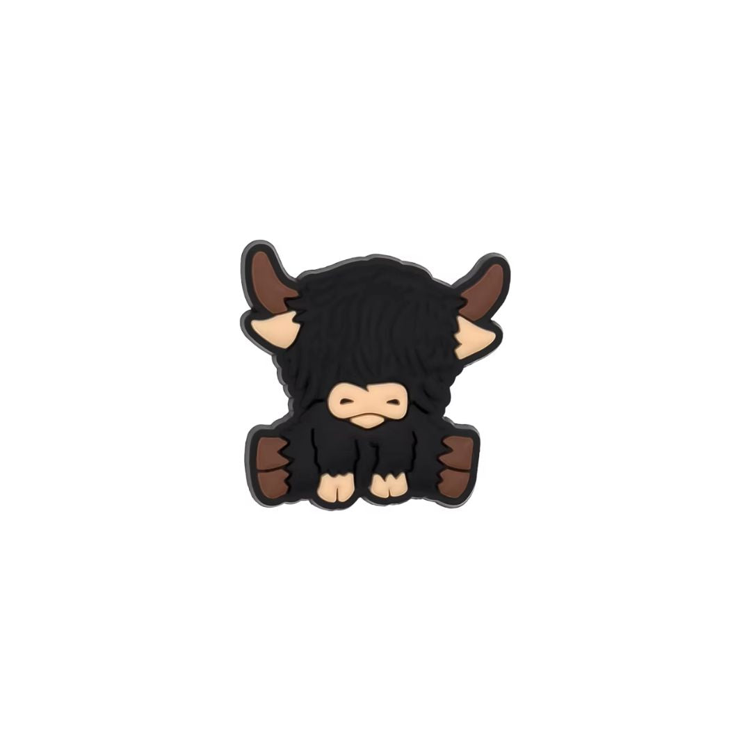 Black Highland Cow Shoe Charm