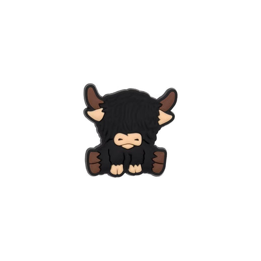 Black Highland Cow Shoe Charm