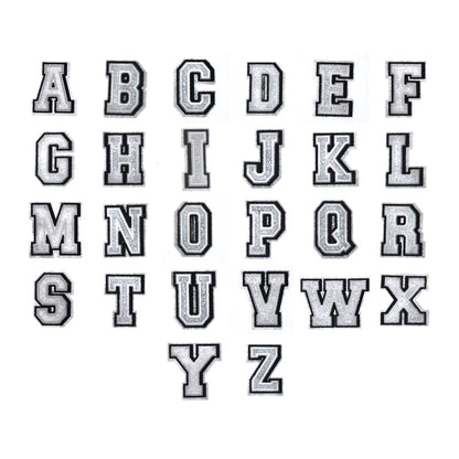 Alphabet Letter Shoe Charms Silver Sparkle
