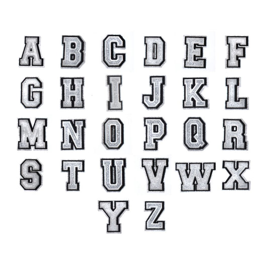 Alphabet Letter Shoe Charms Silver Sparkle