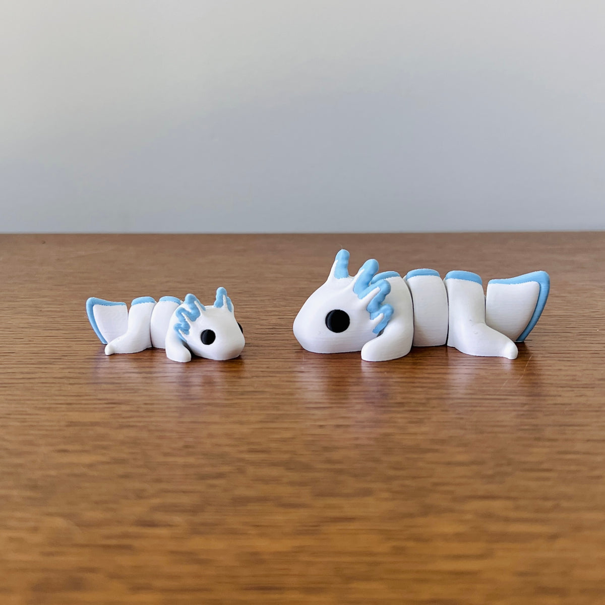 Mini White & Blue Axolotl image 0