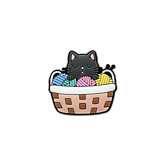 Cat in Basket Shoe Charm