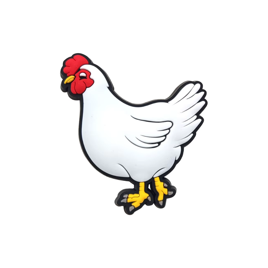 White Chicken Shoe Charm