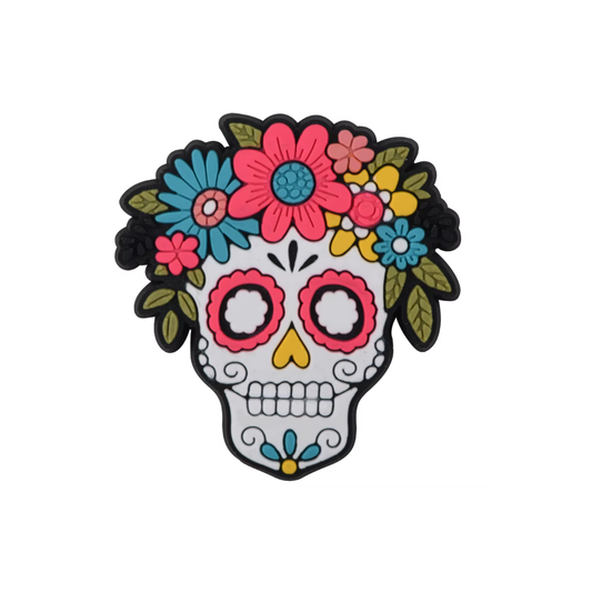 Floral Sugar Skull Shoe Charm