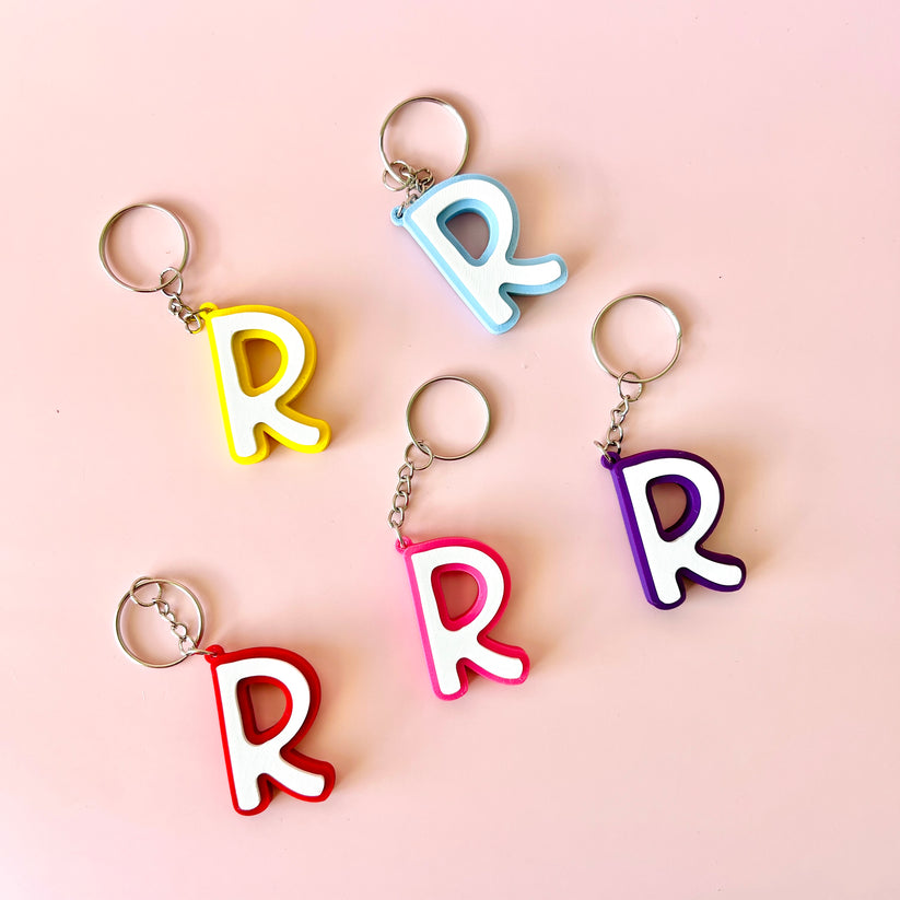 Chain Letter R Personalised Letter R Keychain | Colourful & Customisable