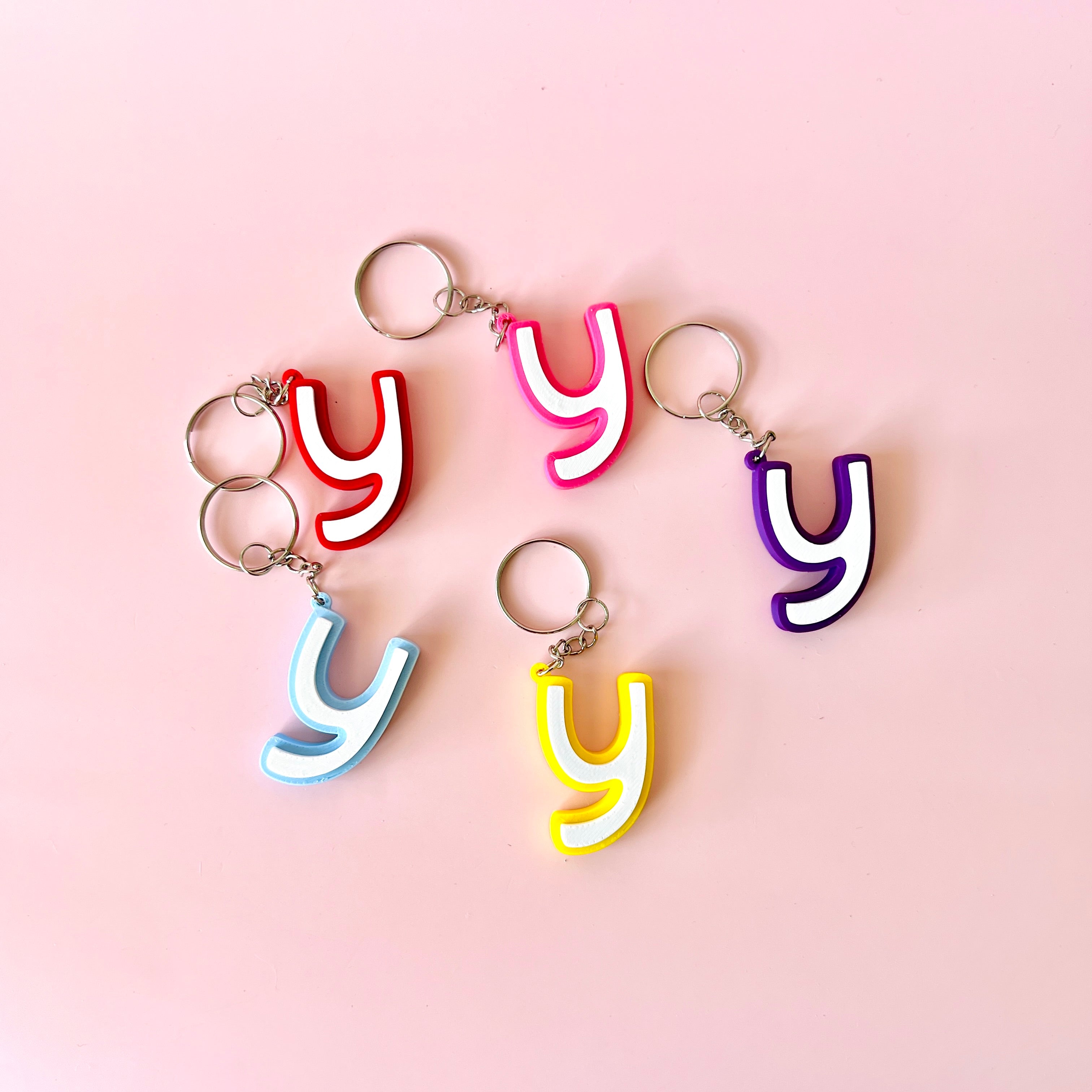 Personalised Letter Y Keychain | Colourful & Customisable