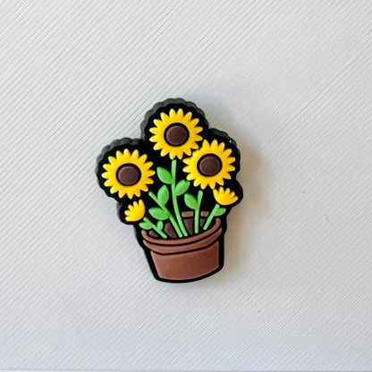 Sunflower in Brown Pot Shoe Charm
