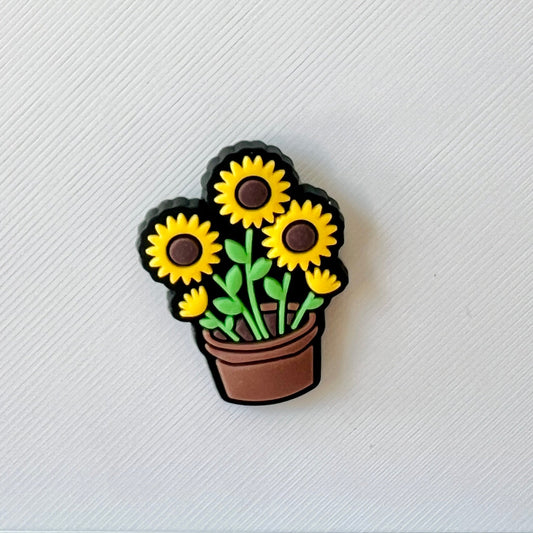 Sunflower in Brown Pot Shoe Charm