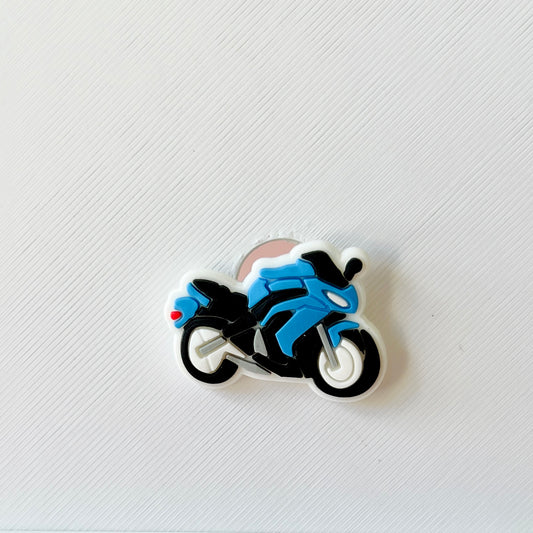 Blue Motorbike Shoe Charm