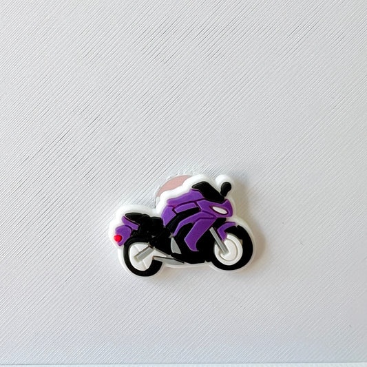 Purple Motorbike Shoe Charm