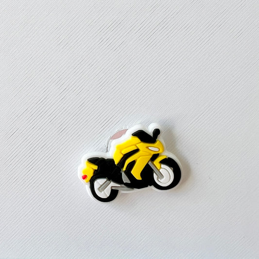 Yellow Motorbike Shoe Charm