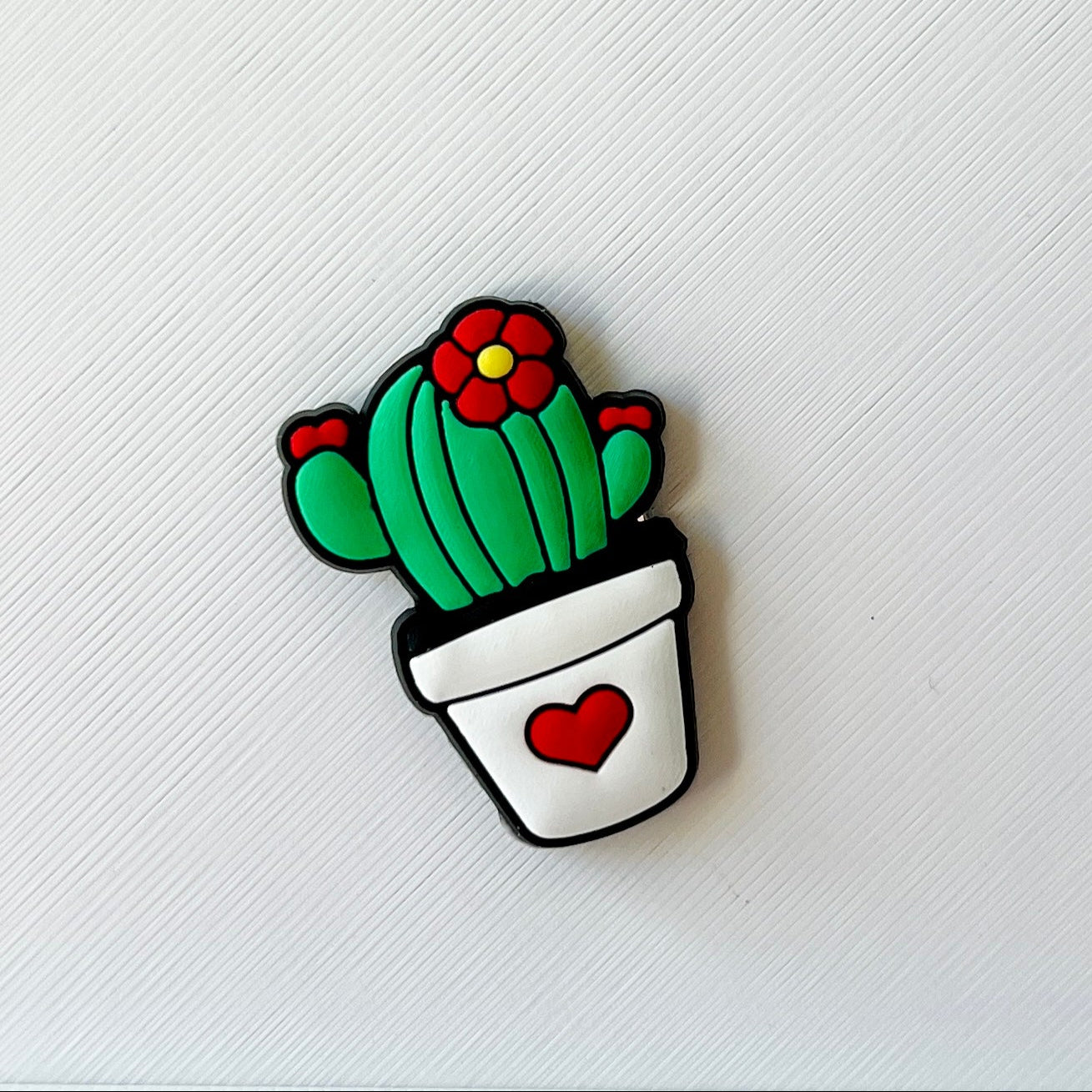 Cactus with Red Flower Shoe Charm