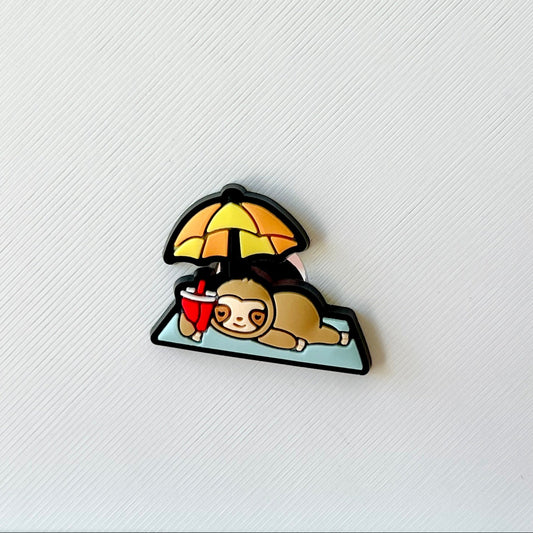 Sloth with Drink & Umbrella Shoe Charm