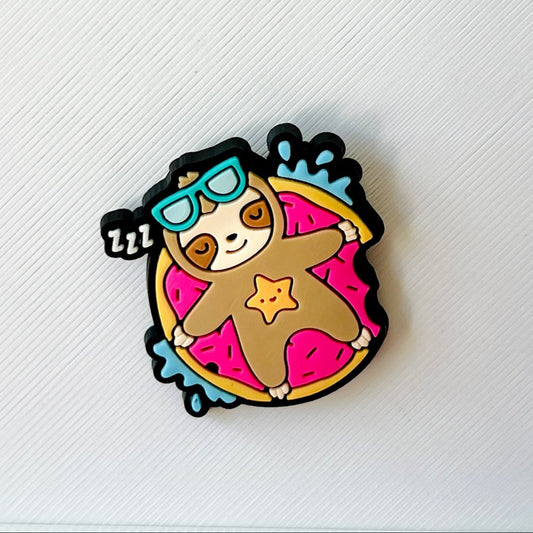 Sloth on Donut Floaty Shoe Charm