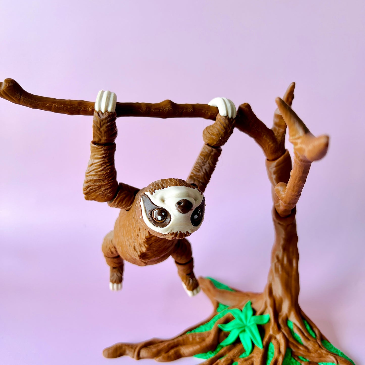 Sloth Figurine with Tree Display Stand