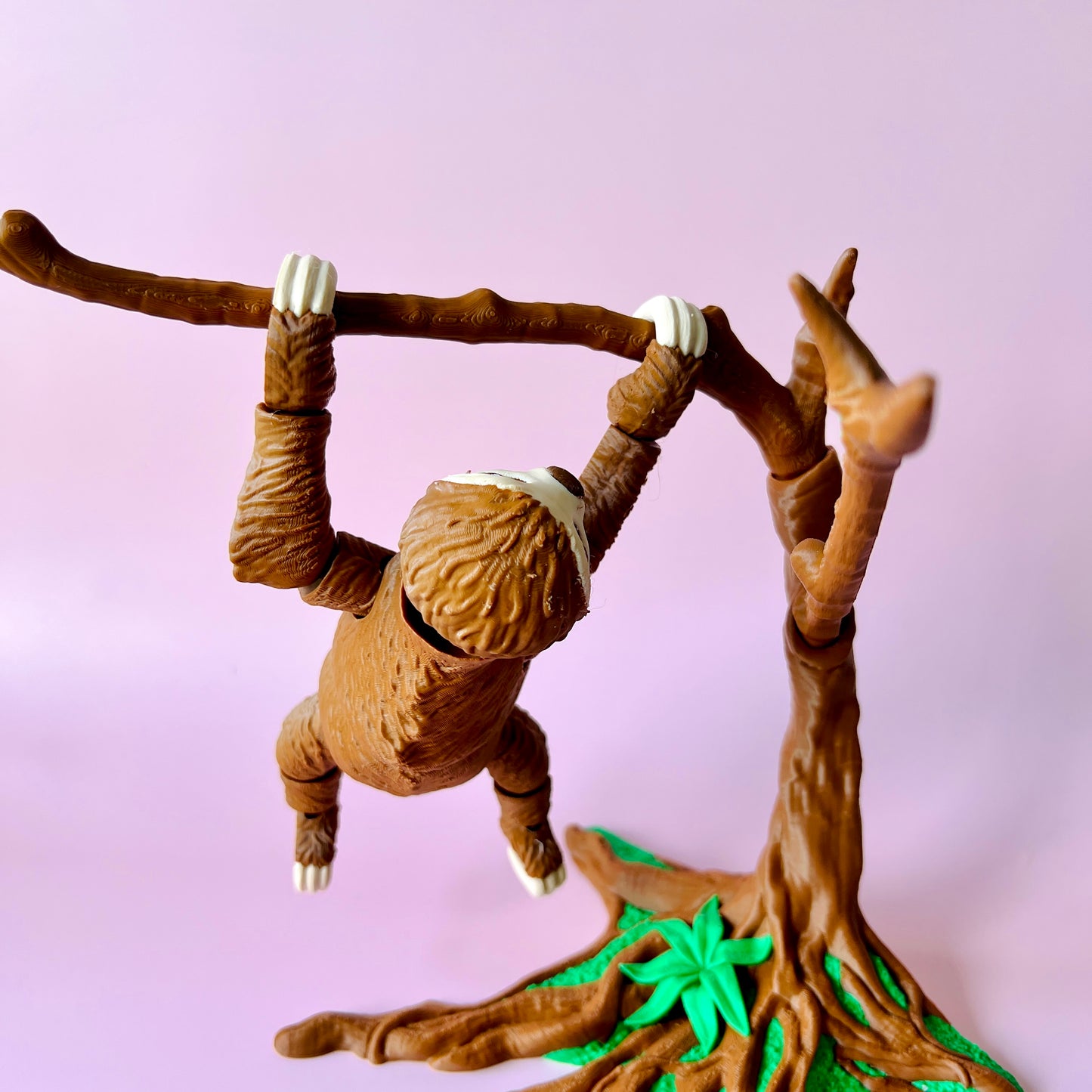 Sloth Figurine with Tree Display Stand