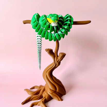 Green Tree Python with Display Stand