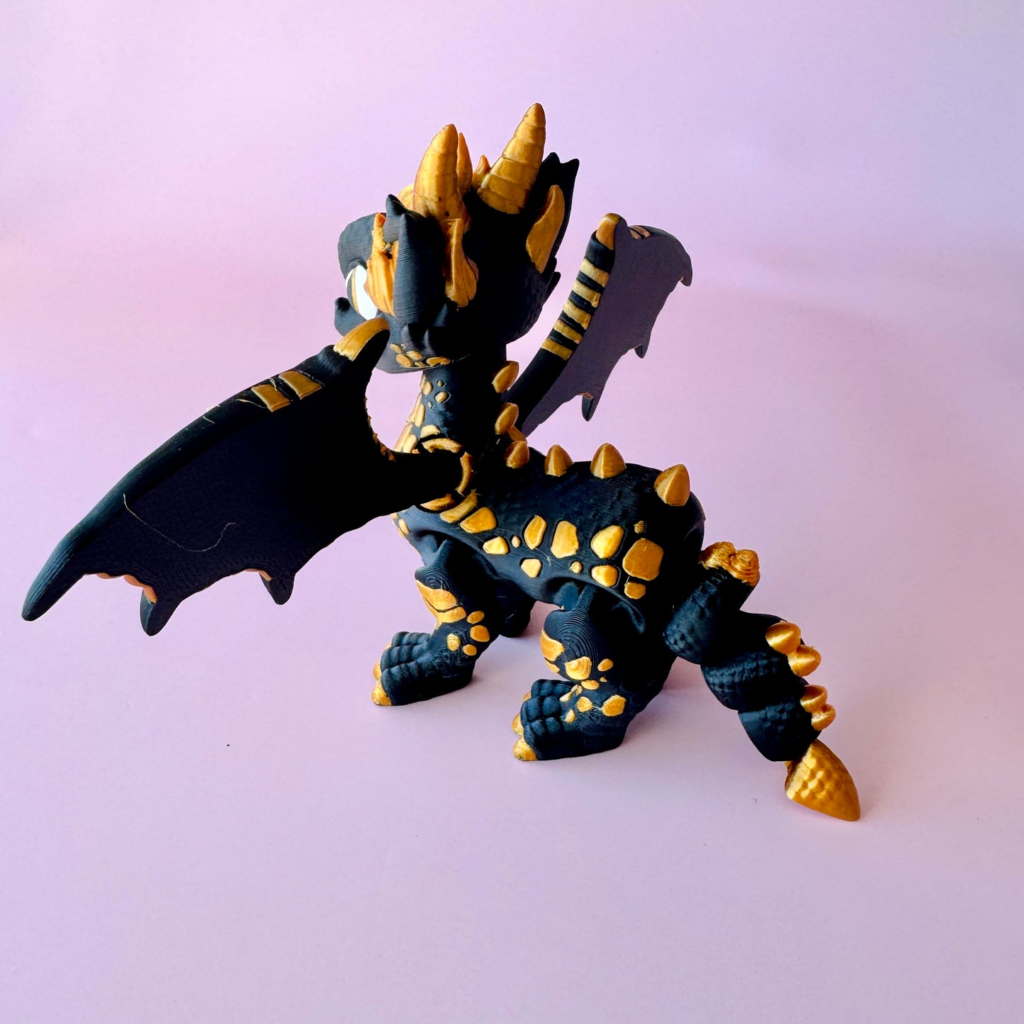 Western Dragon Black & Gold Figurine