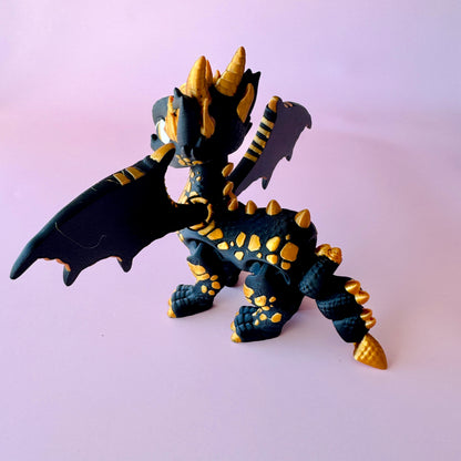 Western Dragon Black & Gold Figurine
