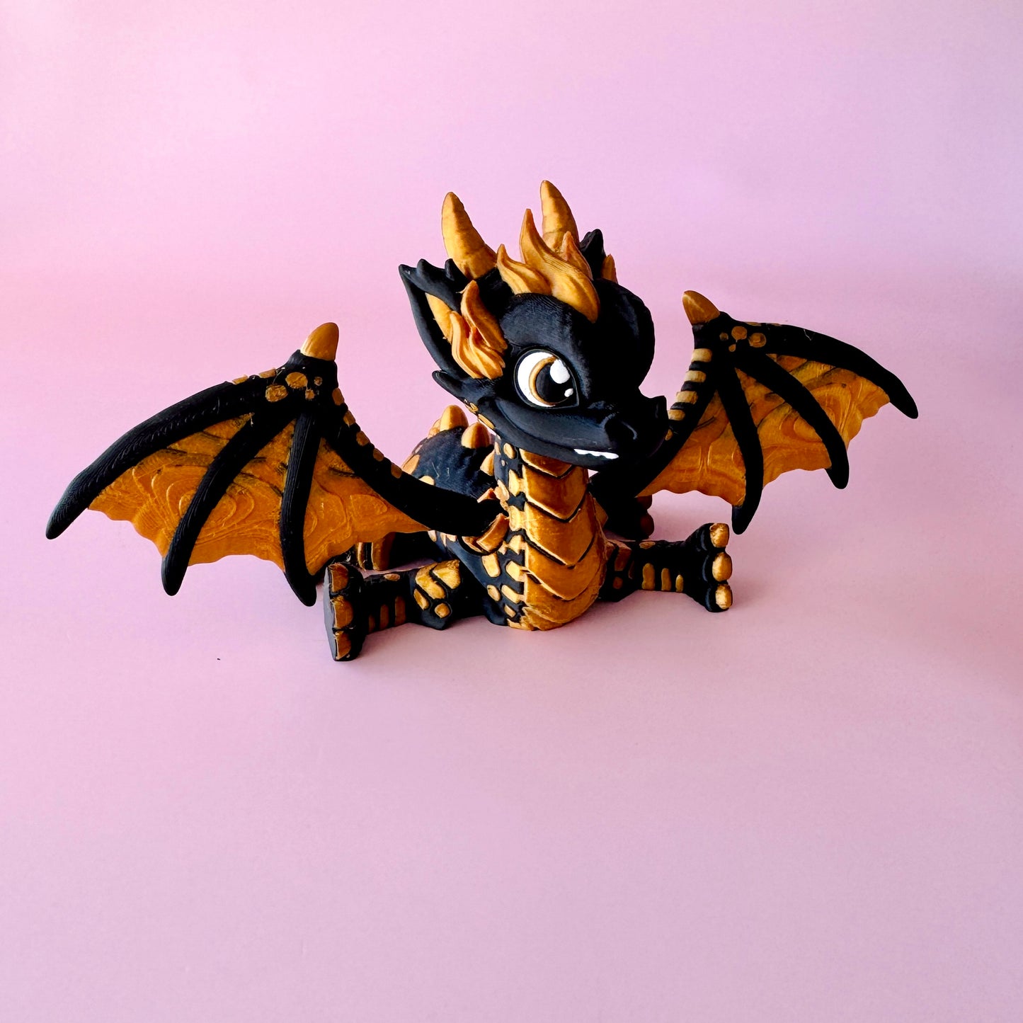 Western Dragon Black & Gold Figurine