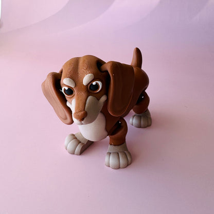 Brown Dachshund Dog Figurine
