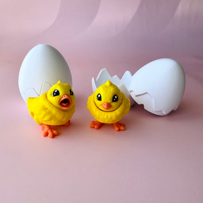 Baby Chick with Egg Figurine