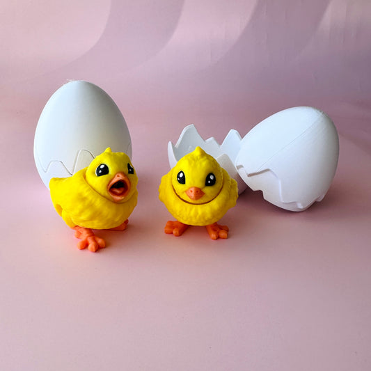 Baby Chick with Egg Figurine