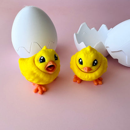 Baby Chick with Egg Figurine