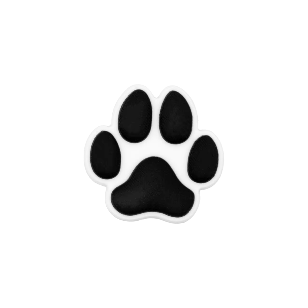 Black Paw Print Shoe Charm