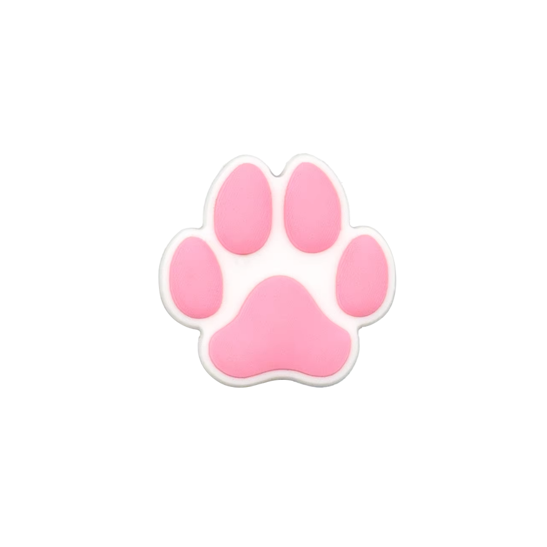 Pink Paw Print Shoe Charm