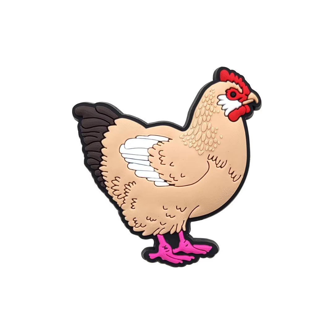 Brown Chicken Shoe Charm