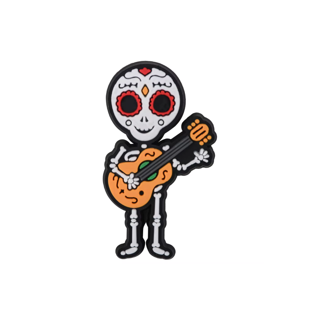 Skeleton Guitarist Shoe Charm