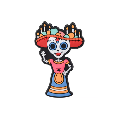 Sugar Skull Girl Shoe Charm