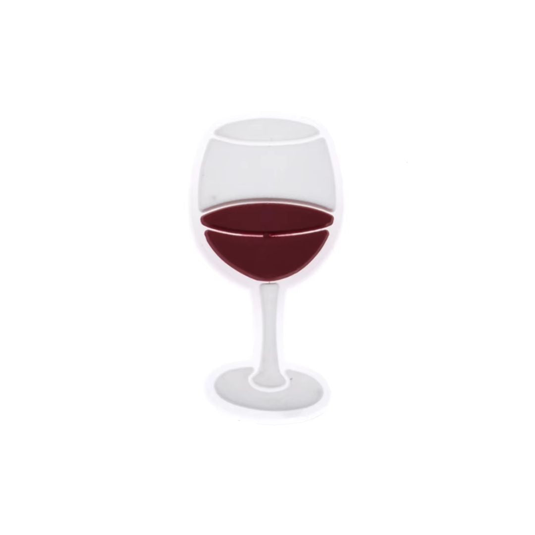 Wine Glass with Red Wine Shoe Charm