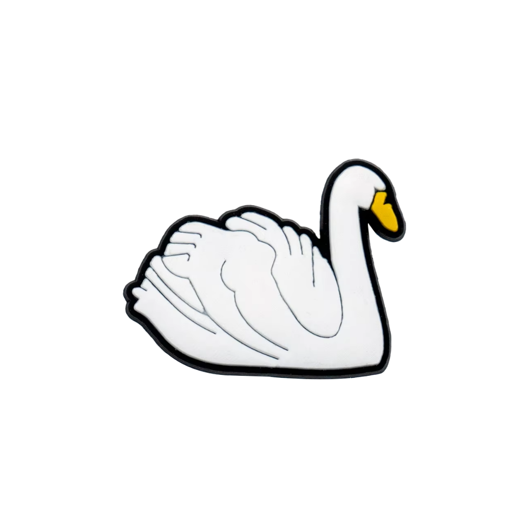 White Swan Shoe Charm