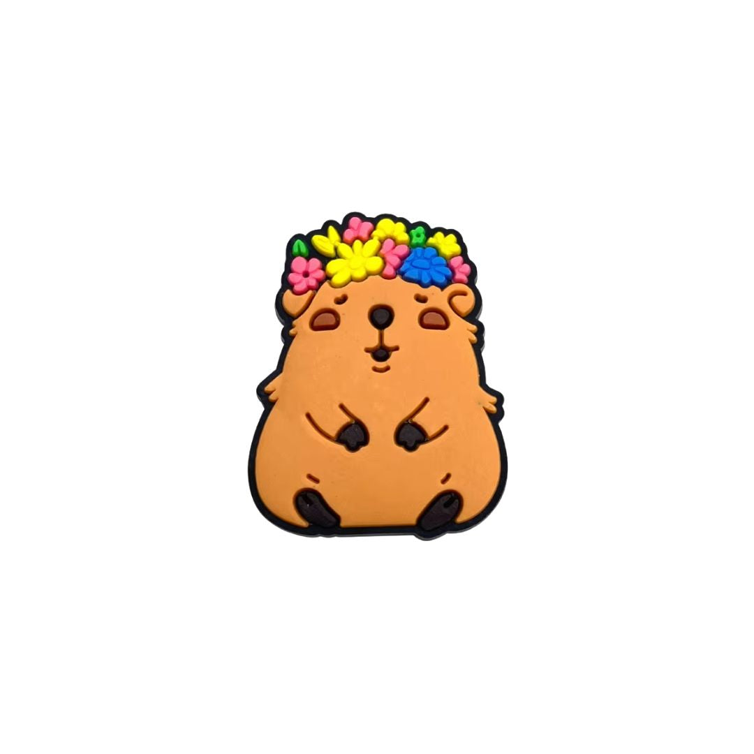 Capybara with Flower Crown Shoe Charm