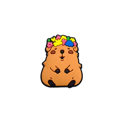 Capybara with Flower Crown Shoe Charm
