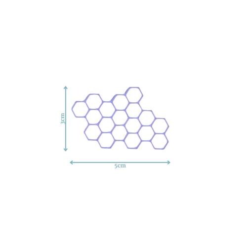 Charming honeycomb topper with hexagonal shapes, perfect for adding whimsy to desserts at celebrations. Customizable colors.