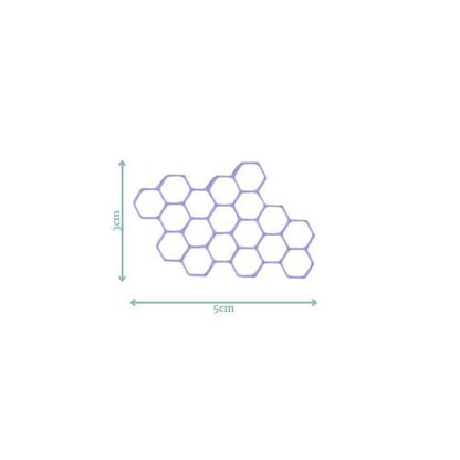 Charming honeycomb topper with hexagonal shapes, perfect for adding whimsy to desserts at celebrations. Customizable colors.
