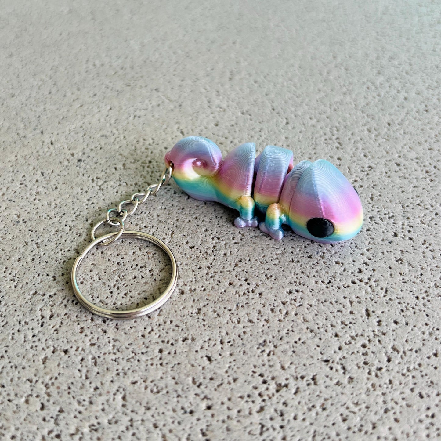 Colorful chameleon keychain with a charming design, perfect for adding flair to keys or bags.