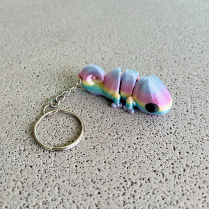 Colorful chameleon keychain with a charming design, perfect for adding flair to keys or bags.