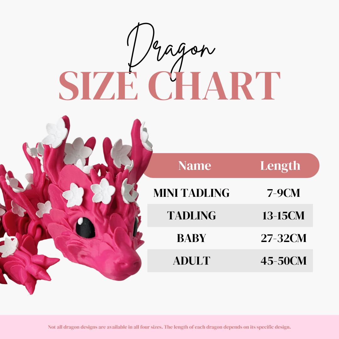 A vibrant pink dragon adorned with white flowers, showcasing intricate details and a whimsical design for collectors.