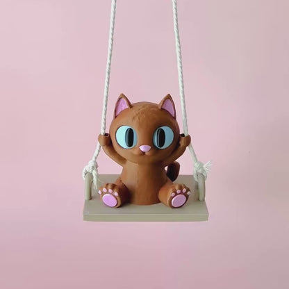 Cat on a Swing Figurine